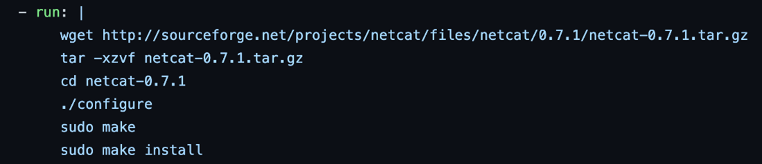 Installing netcat on the runner