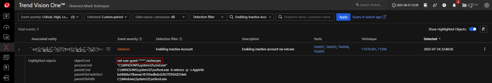 Activating the “guest” account