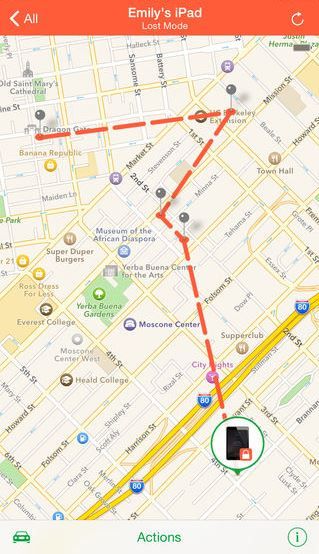 Figure 4. Screenshot of Find My iPhone locating a phone (via itunes.apple.com)