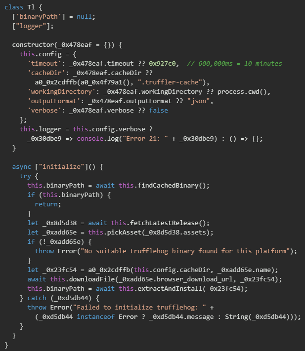 Figure 47. Simultaneous harvesting of cloud environment secrets using environment variable dumps and cloud secret‑manager API 