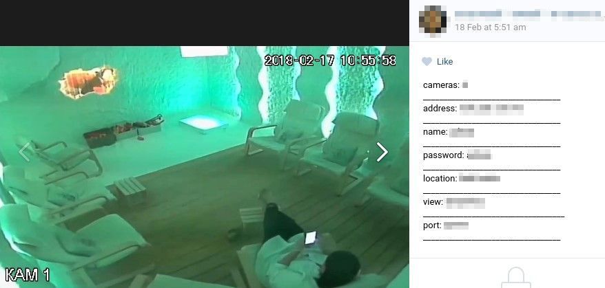 Figure 8. Posting for an exposed camera in a spa salon