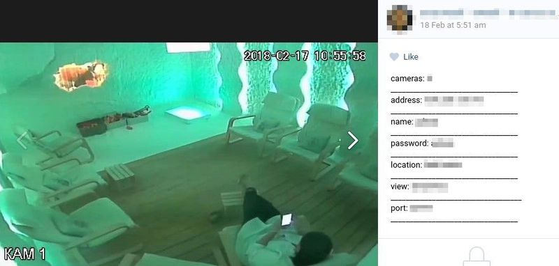 Figure 8. Posting for an exposed camera in a spa salon