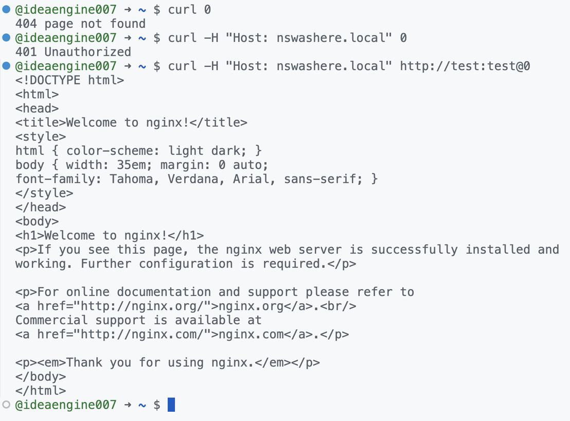 Figure 12. Incoming request validated only when the host header matches “nswashere.local” and request is authorized