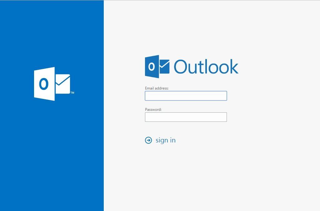 Figure 3. Fake login page of Outlook for the web
