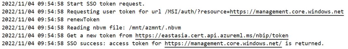 Figure 7. Syslog entries with the public endpoint defined in “certurl