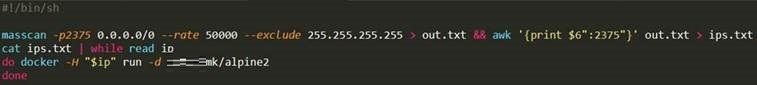 Figure 3. Code snippet of the shell script used by the alpine image.