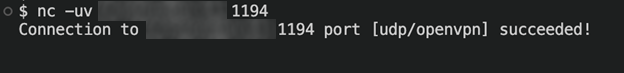 Figure 4. OpenVPN service is running on the server using the default port and UDP protocol