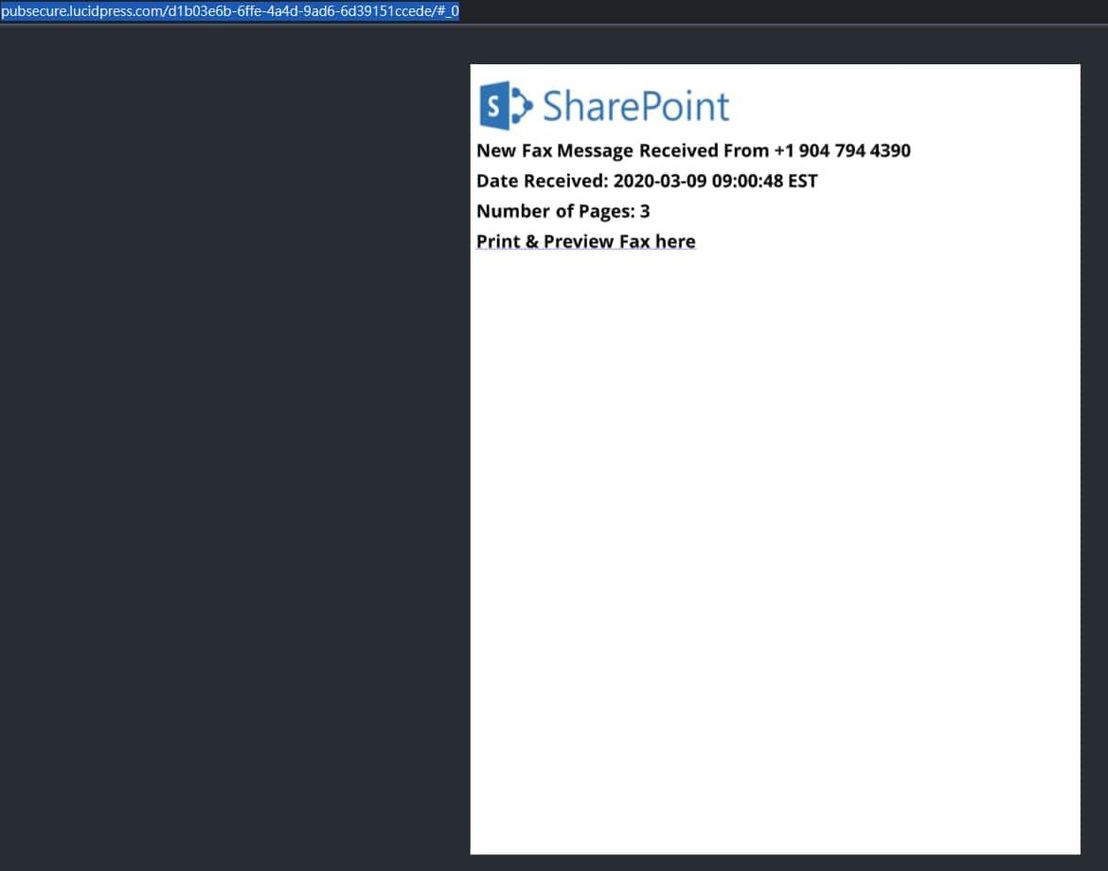 A phishing campaign related to Lucidpress