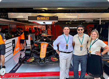 McLaren DeWalt garage group photo
