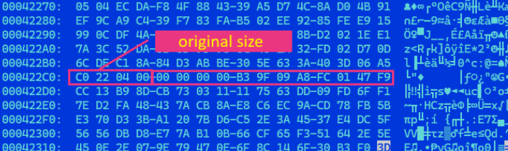 Figure 7. End part of encrypted file B