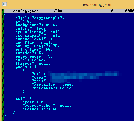 Miner configuration