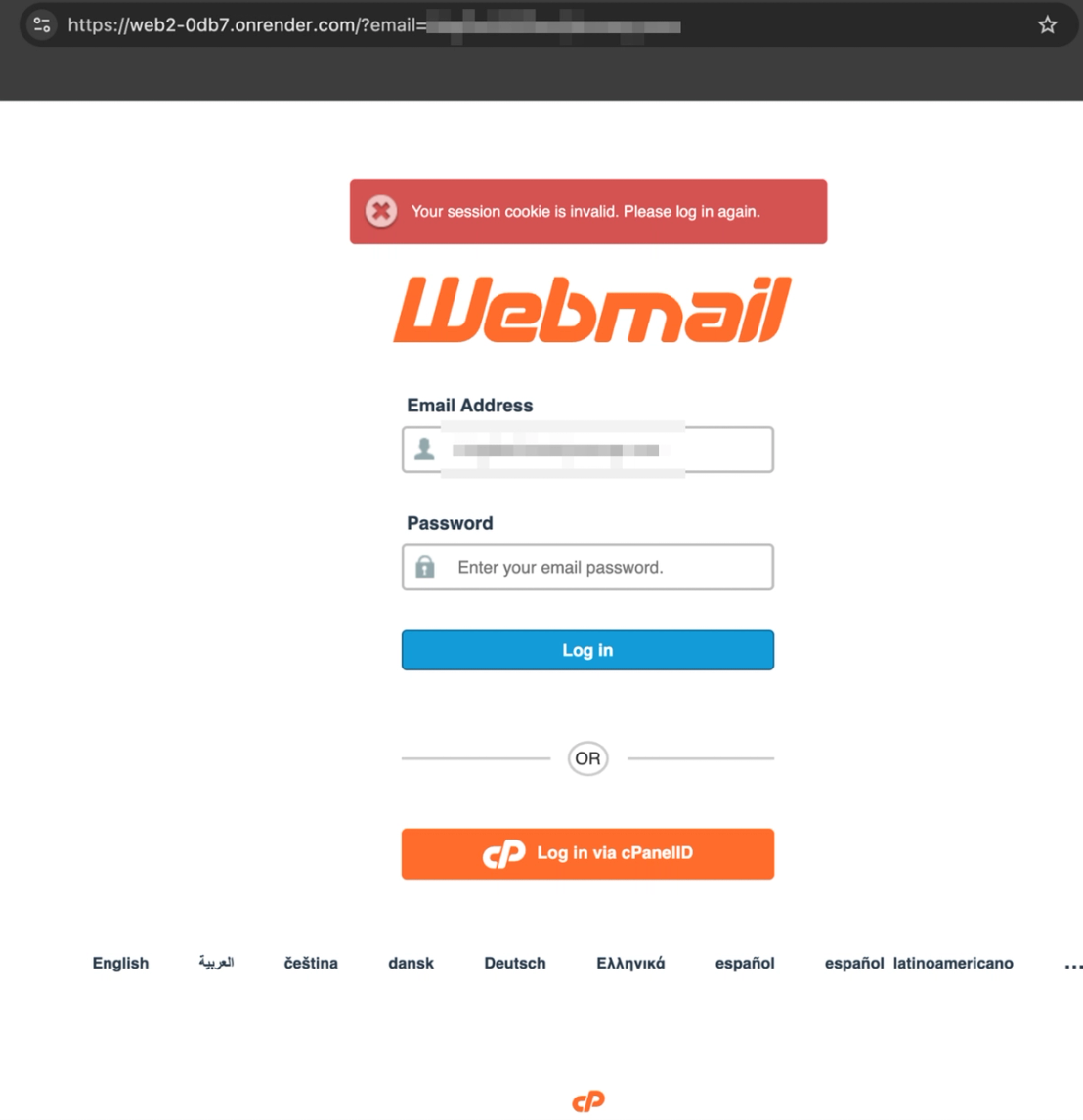 Figure 3. Phishing page after the captcha is solved