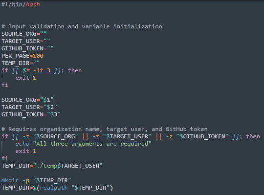 Figure 9. Input validation and variable initialization
