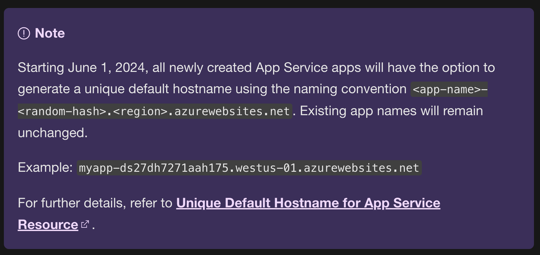 Feature added in Azure App Service to prevent dangling resource attacks
