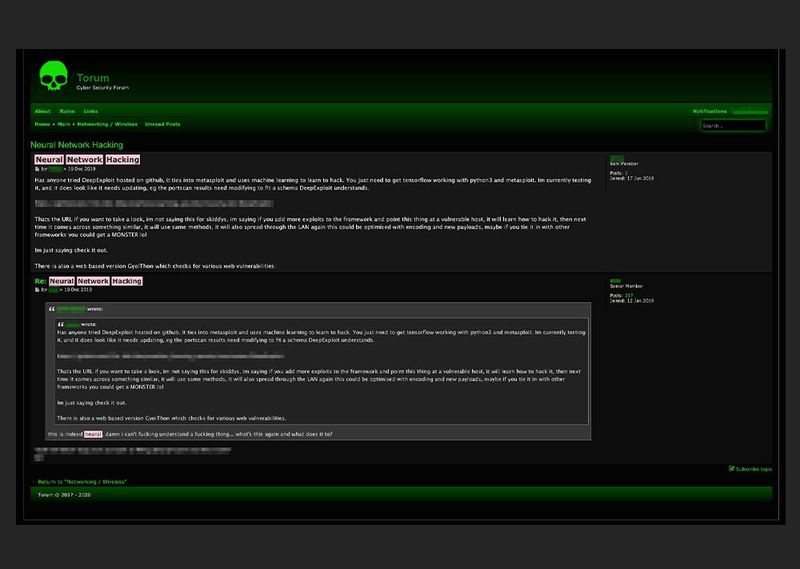 A user on a darknet forum inquiring about the use of DeepExploit