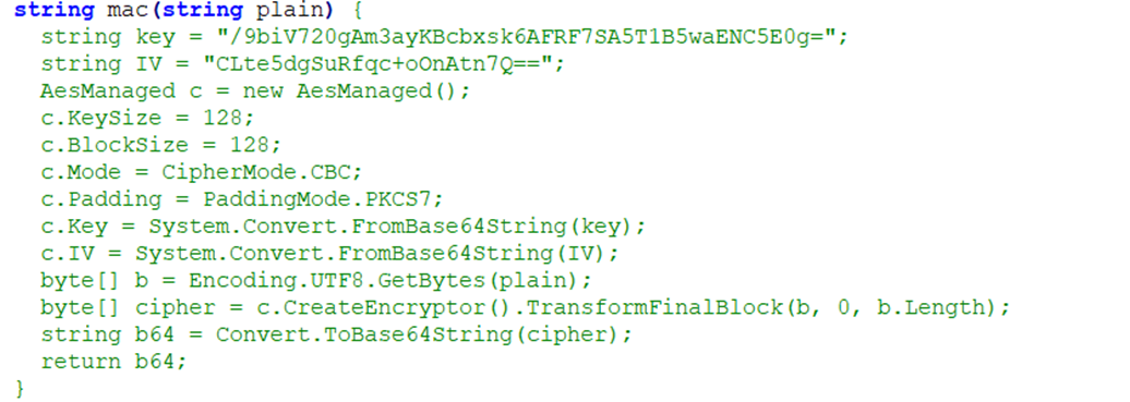 Figure 4. Response sent back to the threat actor