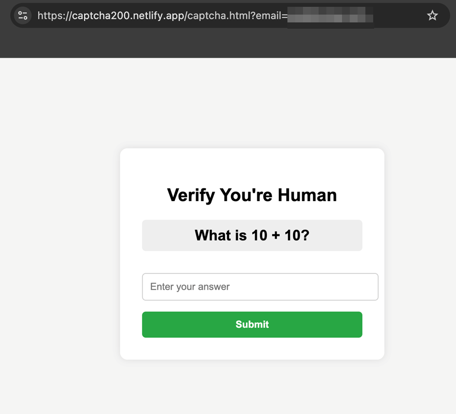 Figure 1. Fake captcha page