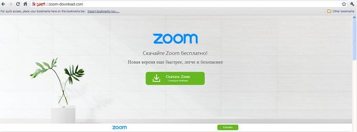 Fake download site for Zoom app