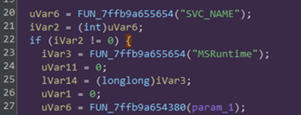 Figure 12. Dynamic substitution of SVC_NAME placeholder with MSRuntime service identifier