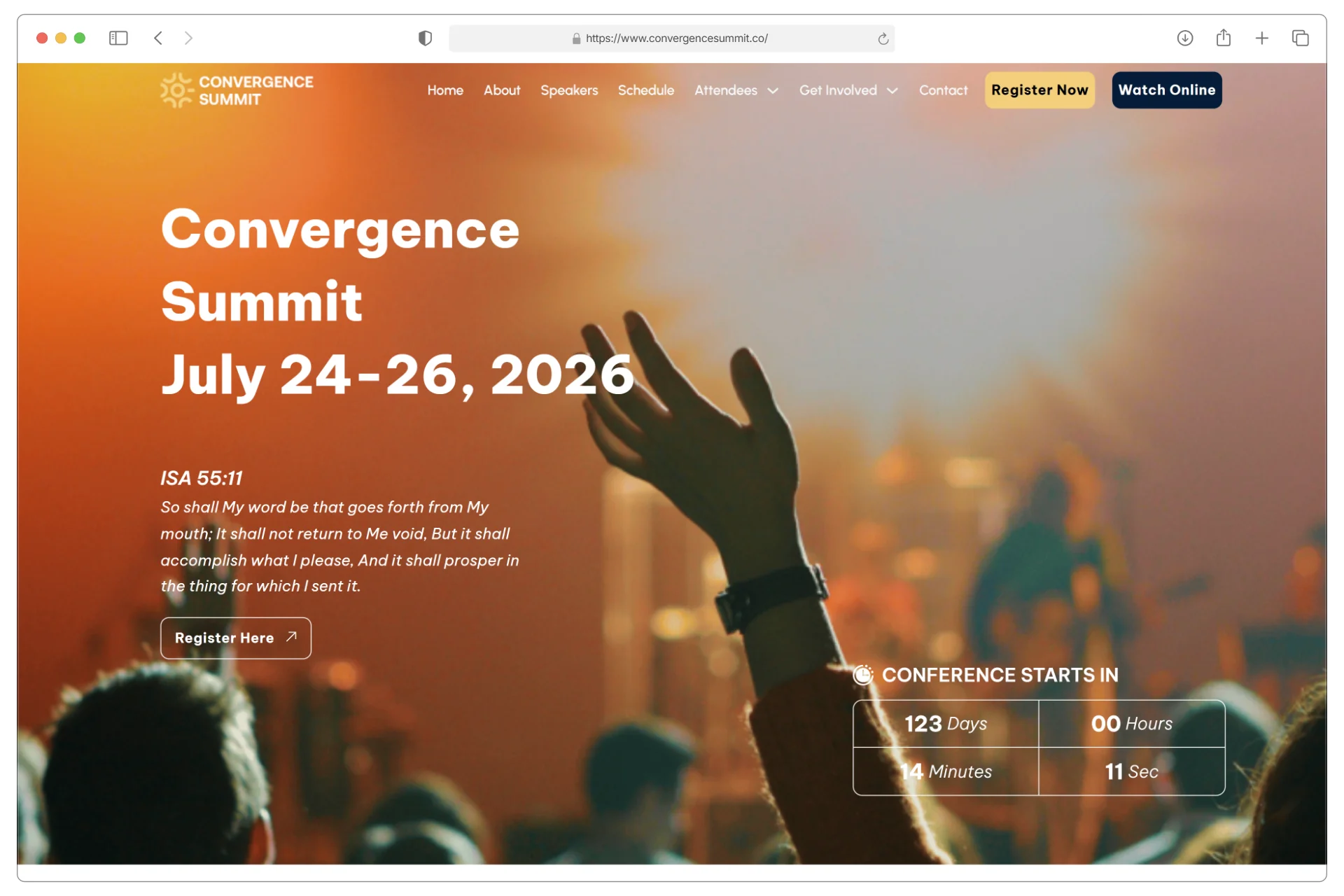 Convergence Summit website mockup
