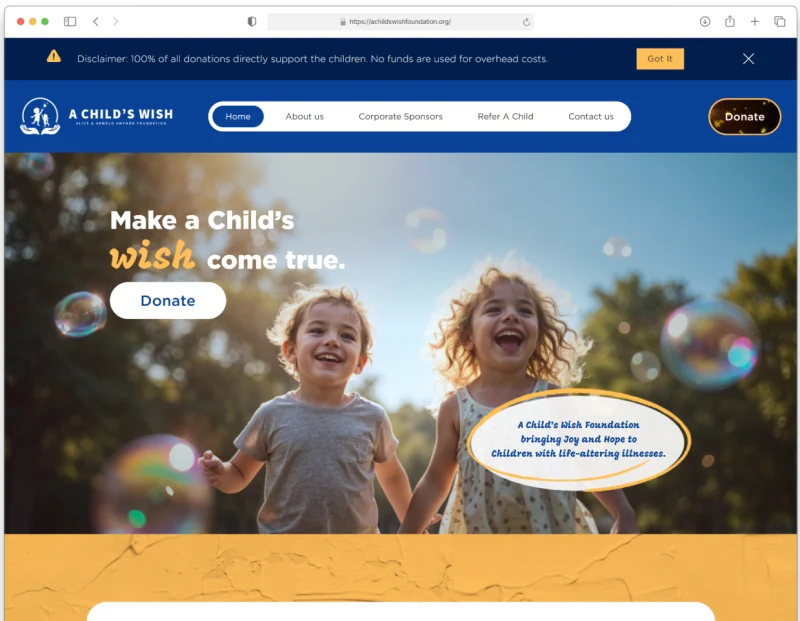 A Child's Wish Foundation mockup