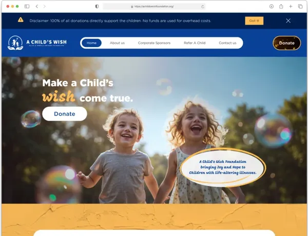 A Child's Wish Foundation mockup