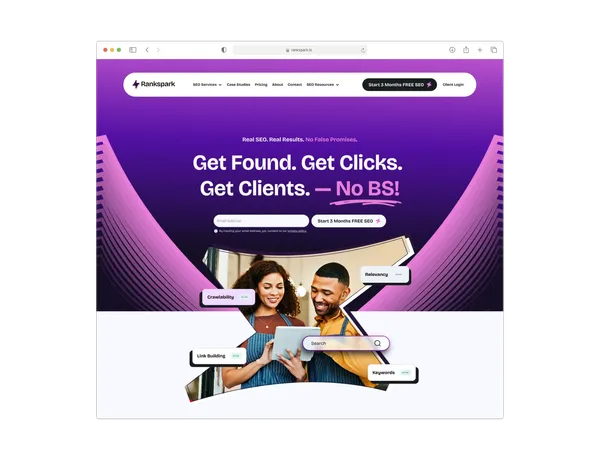 RankSpark website mockup