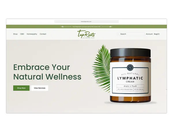 TapRoots website homepage