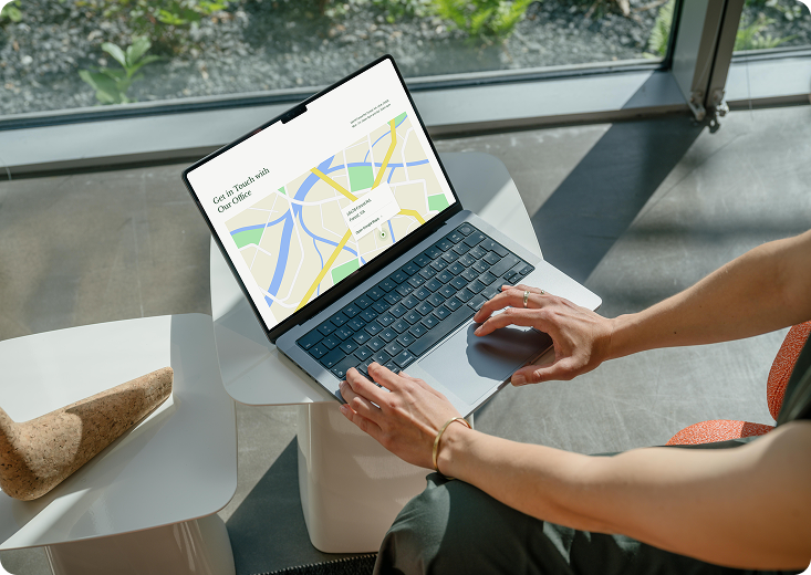 TapRoots outcome - laptop showing contact page