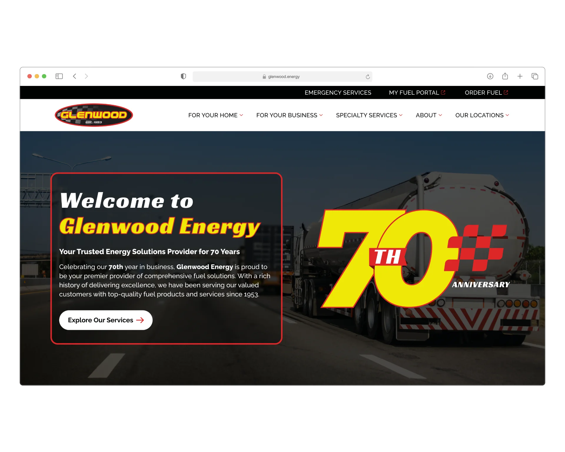 Glenwood Energy website mockup