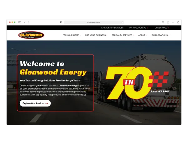 Glenwood Energy website mockup