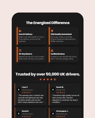 Energized Customs website — page design 3