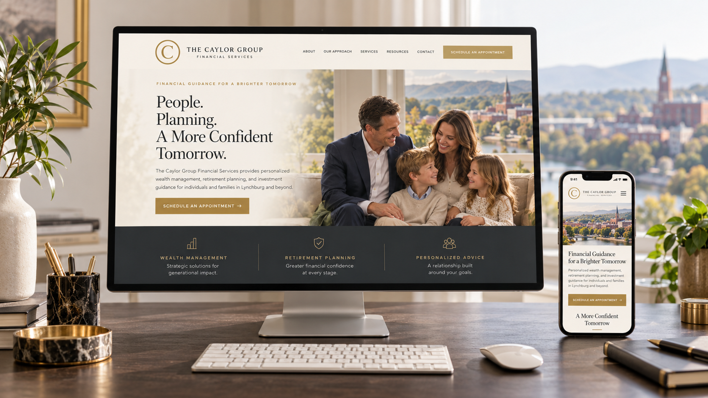 The Caylor Group storefront on a laptop