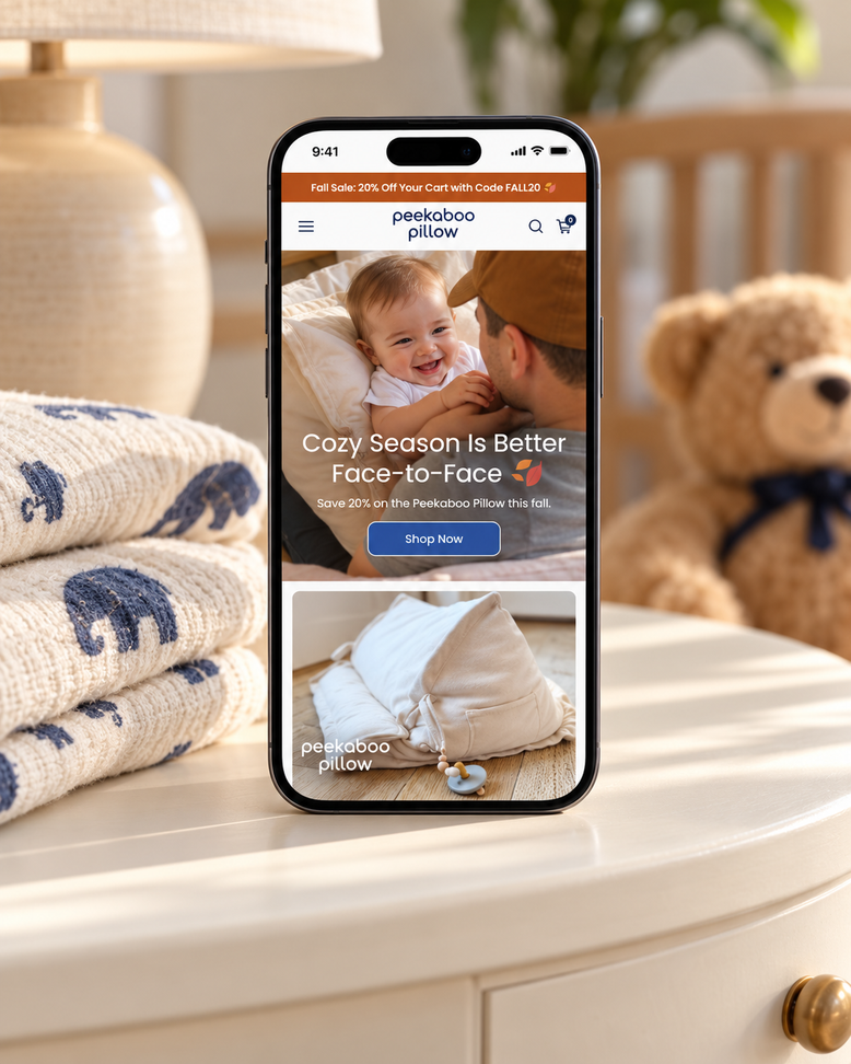 Peekaboo Pillow website — page design 2