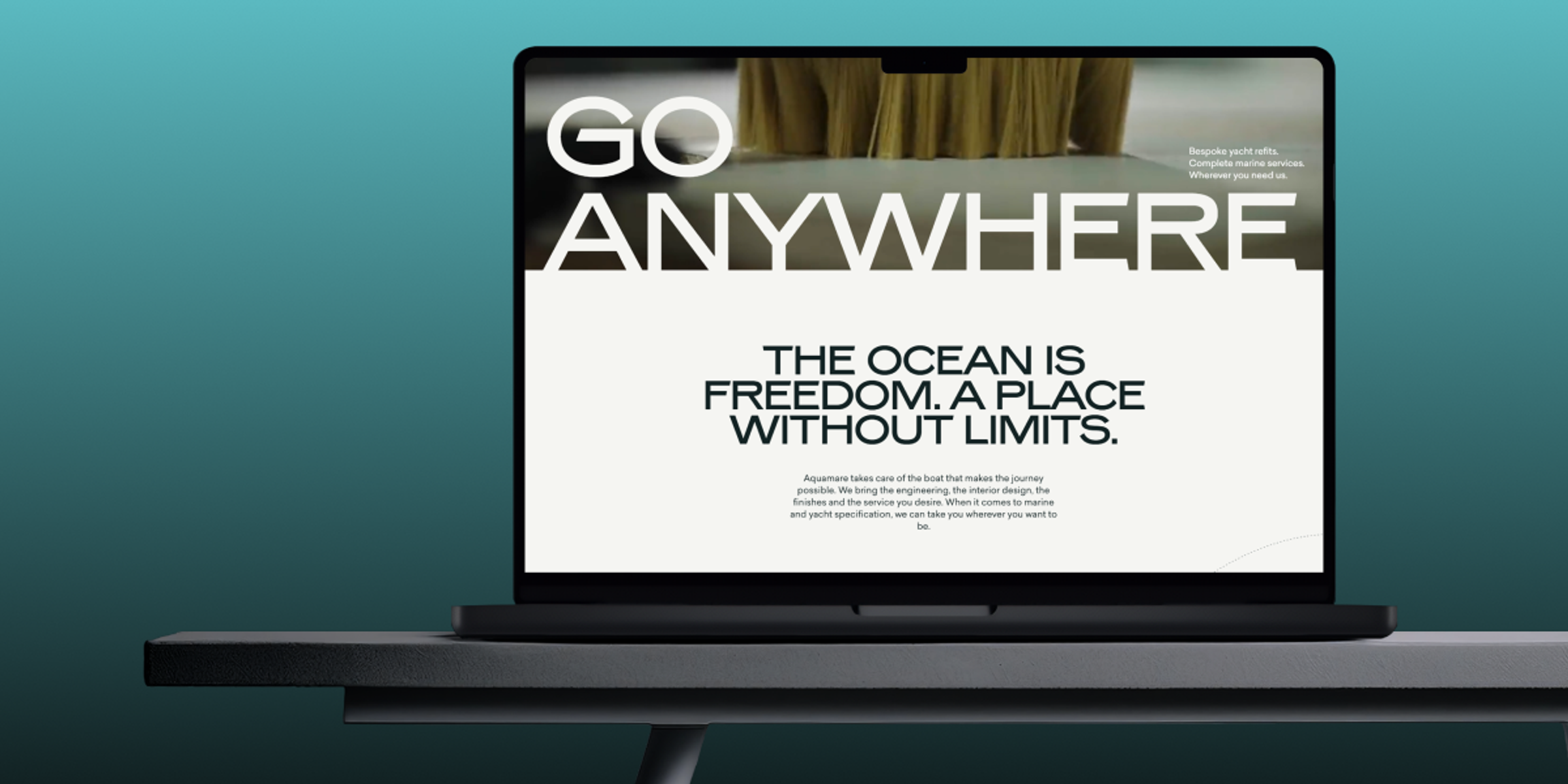 Aquamare Marine website — store overview mockup
