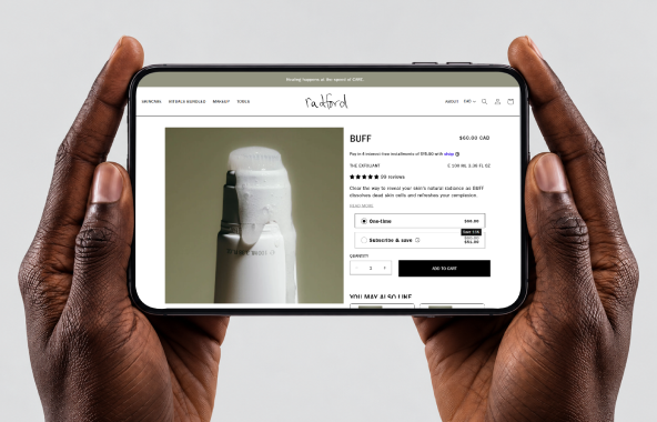 Radford Beauty website — design direction 2
