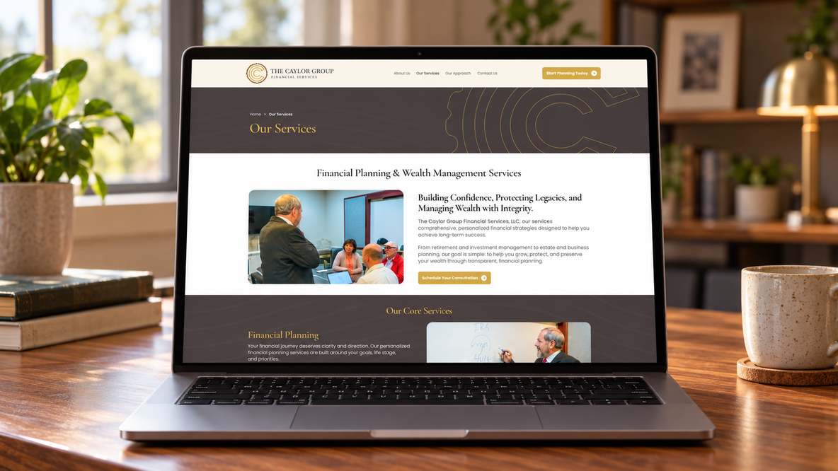 The Caylor Group website — design direction 1