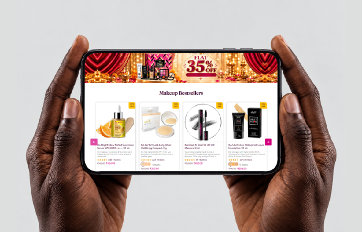 Iba Cosmetics website — design direction 1