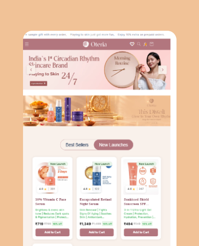 Oteria website — page design 3