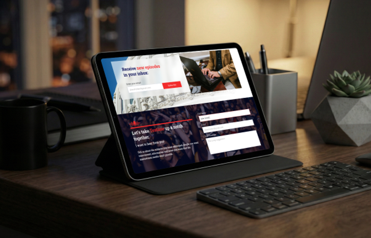 Tea Time with George Caylor website — design direction 1