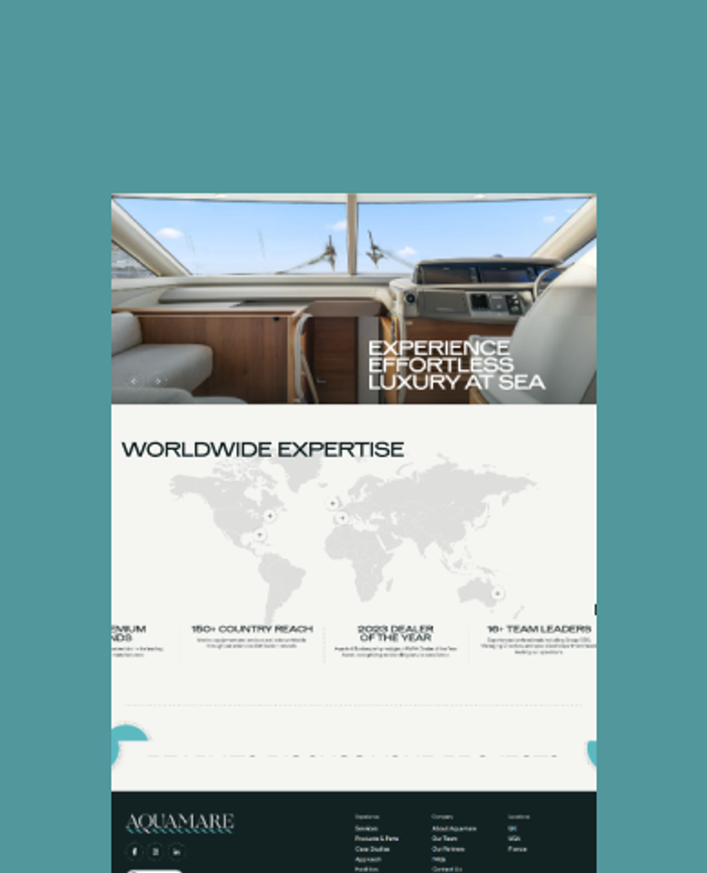 Aquamare Marine website — page design 2